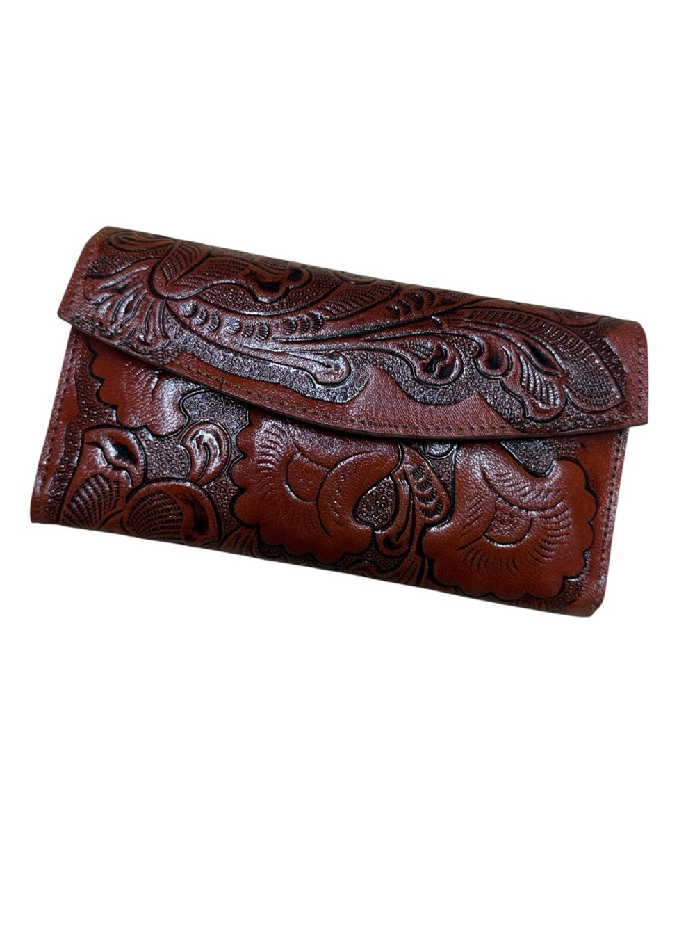 Mexican leather embossed wallet Brown